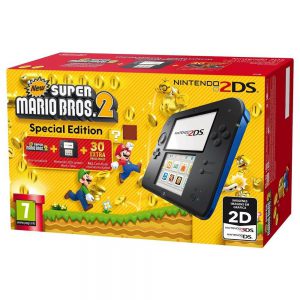 Nintendo 2DS Console zwart/blauw + New Super Mario Bros 2