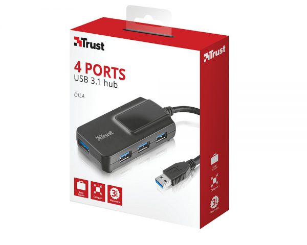 Trust 4 Port Hub, USB 3.1 passief Oila