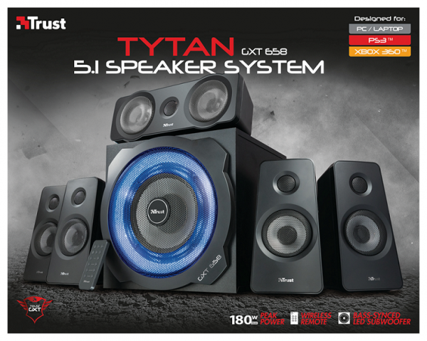 Trust 5.1 GXT 658 Tytan Surround Speaker System Zwart