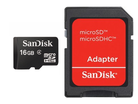 SDHC Card Micro 16GB Sandisk Class 4