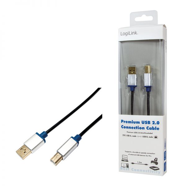 USB 2.0 A --> B 1.50m LogiLink Premium