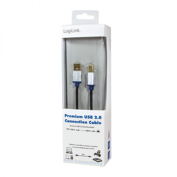USB 2.0 A --> B 2.00m LogiLink Premium