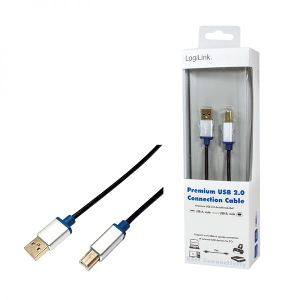 USB 2.0 A --> B 2.00m LogiLink Premium