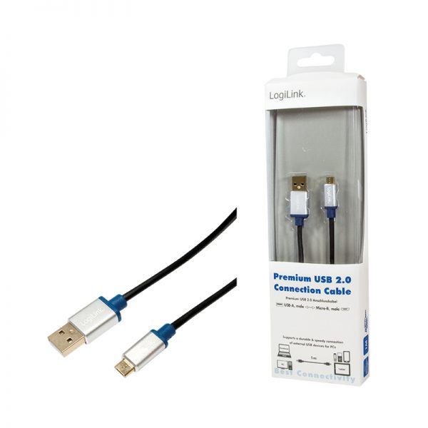 USB 2.0 A --> micro B 1.00m LogiLink Premium