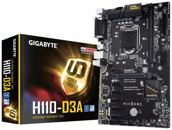 Gigabyte 1151 GA-H110-D3A V/GBL/R/DDR4/USB3/ATX