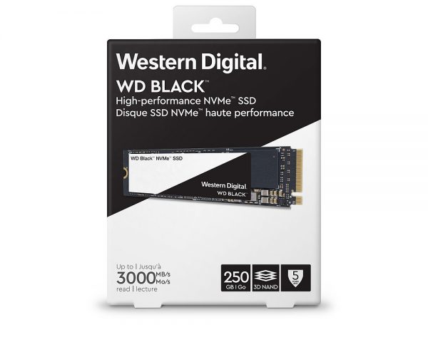 250GB M.2 PCIe WD Black NVMe 3D/TLC/3000/1600 Retail